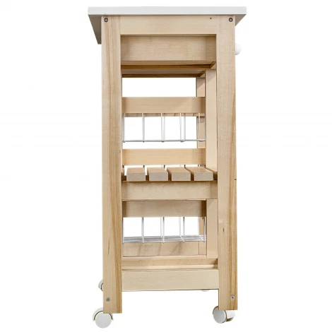 Тумба с баром и корзинами белый/лак Mebelik 008479