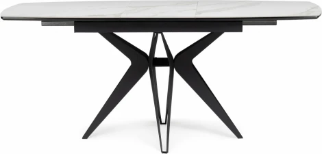 Керамический стол Notta Риполь 140(180)х80 белый мрамор snow white / черный арт.614247