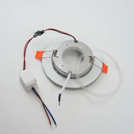 Светильник встраиваемый с белой LED подсветкой Feron CD4981 41906 GX53 без лампы, gпрозрачный, серебро