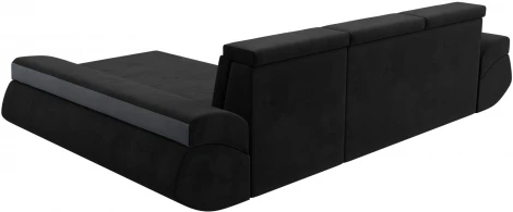 Диван угловой Лига-032 правый угол (Черный,Серый/Велюр) Лига Диванов арт.121648