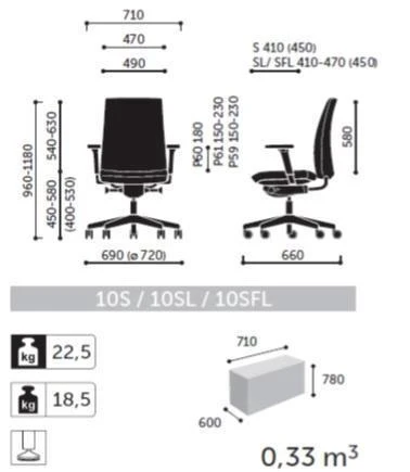 Кресло Motto 10SFL Profim Ткань Evo EV-1