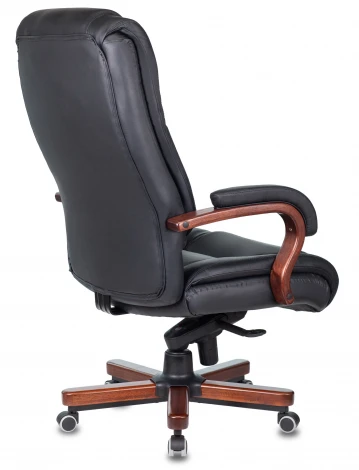 Кресло руководителя Бюрократ T-9925WALNUT черный кожа крестовина металл/дерево