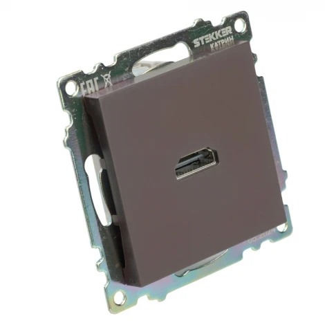Розетка HDMI (шоколад) Stekker Катрин 50064