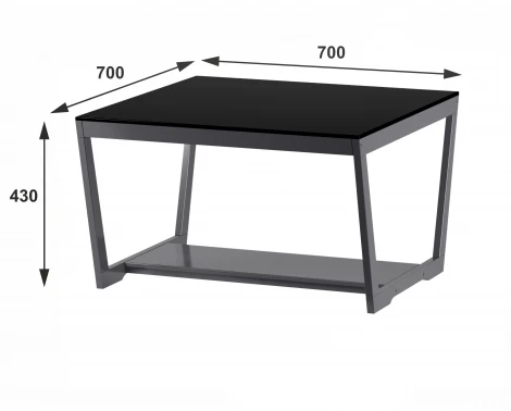 Стол журнальный BeautyStyle 1 серый графит/стекло черное от фабрики Mebelik