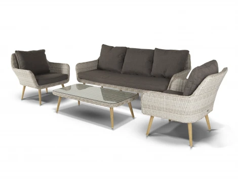 Лаунж-зона плетеная из искусственного ротанга, цвет бежевый 4SIS Прованс PS3C2T-4-SET beige