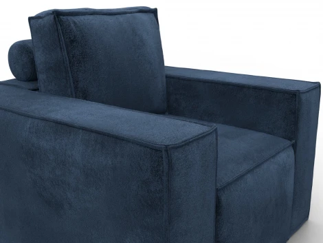 Кресло Лига-081 НПБ (ДСП,Велюр/Синий) Лига Диванов 134990