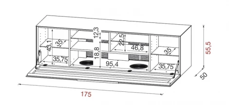 Тумба под телевизор BG 476 ANM Munari