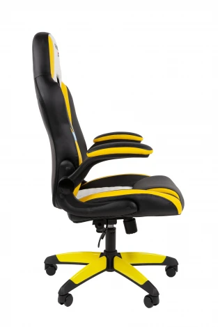 Кресло Chairman game 15 Россия экокожа черный/желтый/белый 7213474