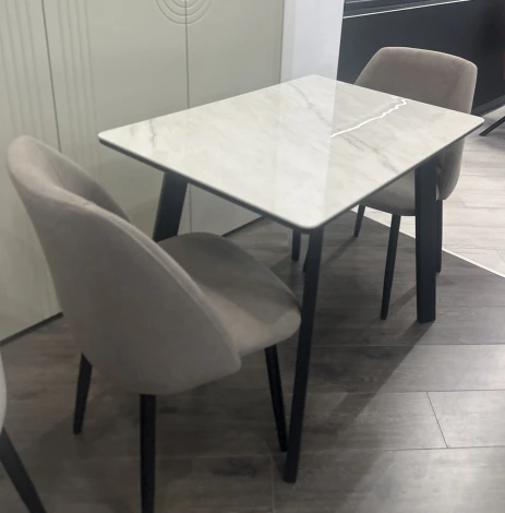 Стол ТИК ТАК 120 цвет ОНИКС, керамика / Черный каркас M-City 64587