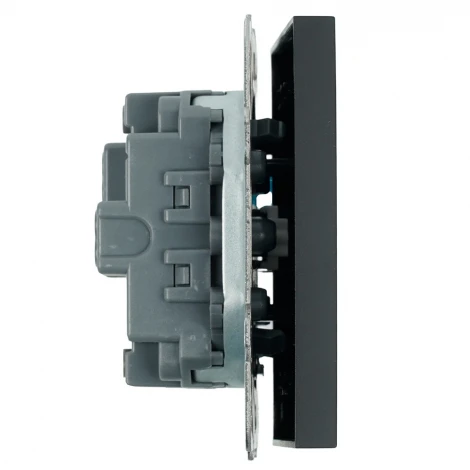 Выключатель одноклавишный самовозвратный (черный уголь, soft touch) Stekker Эмили 50326