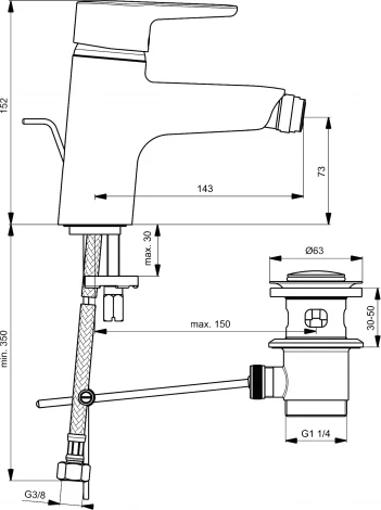 Смеситель Ideal Standard Connect Blue B9920AA для биде