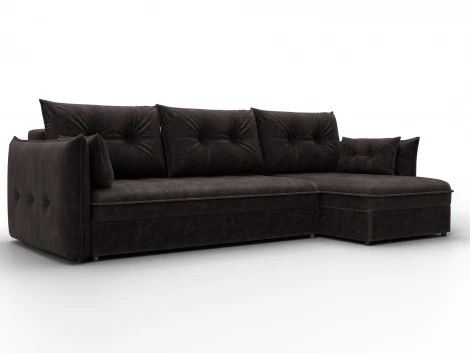 Диван угловой Лига-100 НПБ угол универсальный (ДСП,Фанера/Пластик/Велюр/Коричневый) Лига Диванов 133662