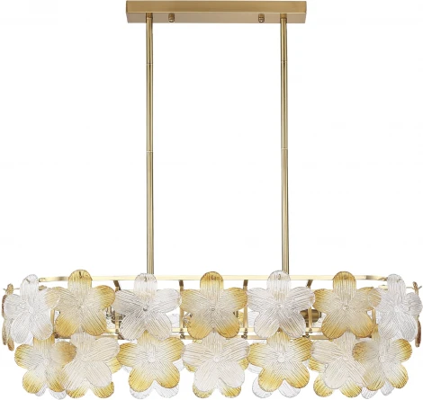 Подвесная люстра на штанге ST Luce Tender SL6240.203.08 золотистый/Прозрачный, январный E14 8*60W TENDER (220V, цветы)