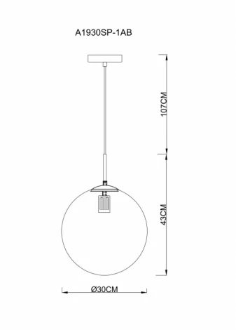 Подвесной светильник Arte Lamp Volare A1930SP-1AB (220V, на проводе, шар)