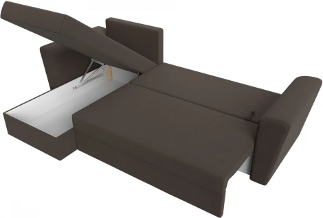 Диван угловой Амстердам Лайт левый угол (Коричневый/Рогожка) Лига Диванов арт.121168L