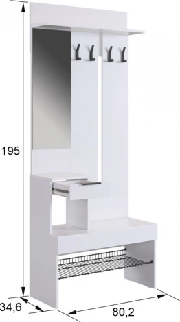Прихожая "Баско К11" Mebelson (ЛДСП/Графит,Дуб крафт золотой) арт.ПК11Баско.3319