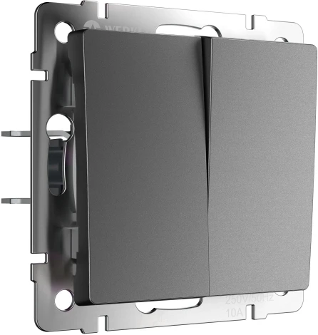 Выключатель двухклавишный проходной (графит матовый) Werkel W1122064 (a063100)