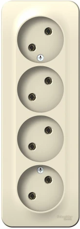 Розетка накладная четверная без заземления (молочный) Systeme Electric Blanca BLNRA000412