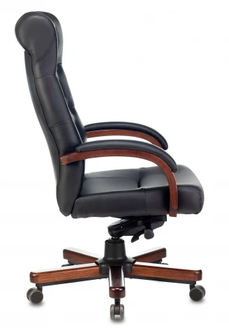 Кресло руководителя Бюрократ T-9928WALNUT черный кожа крестовина металл/дерево