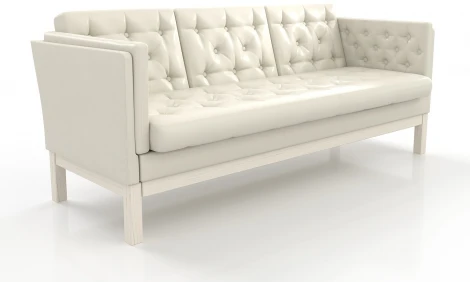 Диван Arsko Айверс Б беленый дуб белый кожзам