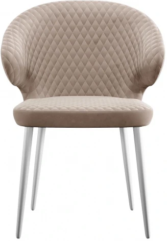 Стул DikLine 355 микровелюр Z128 бежевый, ножки белые