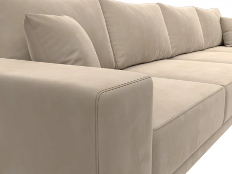 Диван прямой Льюес Лонг (Бежевый/Велюр) Лига Диванов арт.122383