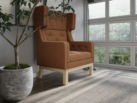 Кресло Arsko Айверс Хай Сосна рогожка коричневая