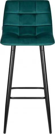 Стул барный Dobrin NICOLE (черные матовые ножки, морской волны велюр (108-119))