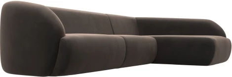 Диван угловой Лига-041 правый угол (Коричневый/Велюр) Лига Диванов арт.122189