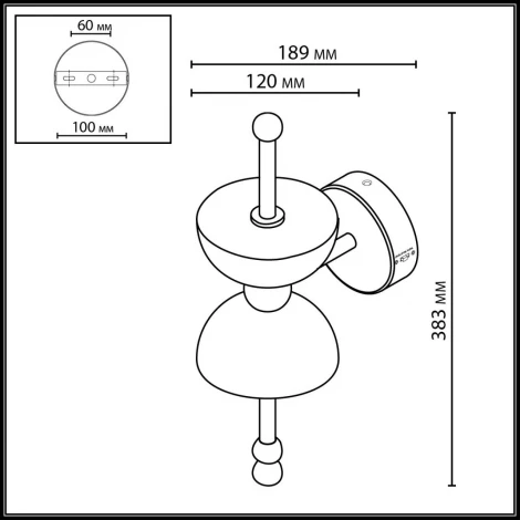 Бра Odeon Light Feliz 6685/7WL бронзовый/белый/алебастр/металл IP20 LED 7W 560Лм 3000K 220V