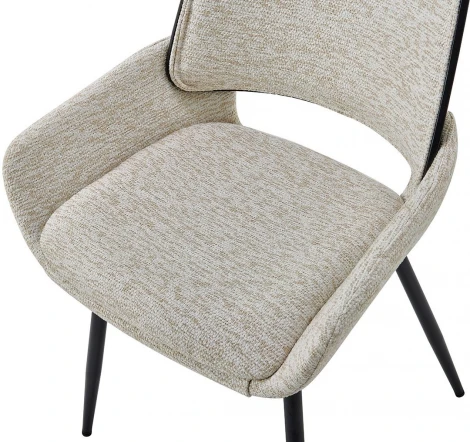 Стул ESF JY6286X-T2 бежевый #OTE TOPIC103/черный/Ткань,Дерево,Шпон,Металл