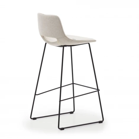 Zahara Барный стул бежевый с черными стальными ножками 76 см La Forma (ex Julia Grup) арт.148498
