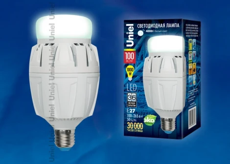 Лампочка светодиодная цилиндр белая E27 100W 4000K Uniel LED-M88-100W/NW/E27/FR ALV01WH