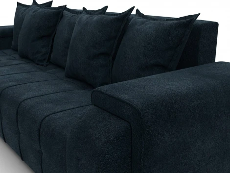 Диван угловой Лига-121 левый угол (ДСП,Брус,Велюр/Графит) Лига Диванов 137354L