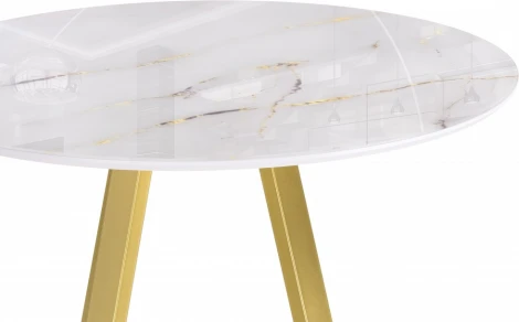 Стеклянный стол Норфолк 100 (Норфолк 100х78 золото) Woodville арт.588042