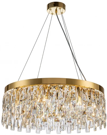 Подвесная люстра Indigo Anna V000380 (220V, хрусталь, на тросе, круглые)