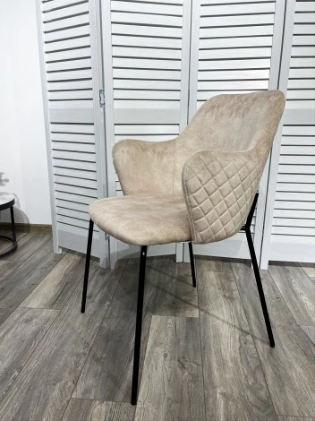 Стул AMARETTO VBP206 античный светло-бежевый, велюр без пальчикового эффекта /черный каркас