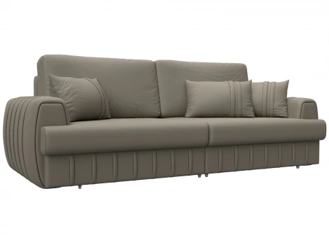 Диван прямой Лига-057 НПБ (ЛДСП,Брус,Фанера/Пластик/Экокожа/Бежевый) Лига Диванов 130024