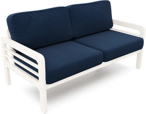 Диван Arsko прямой Бергер Б беленый дуб велюр синий