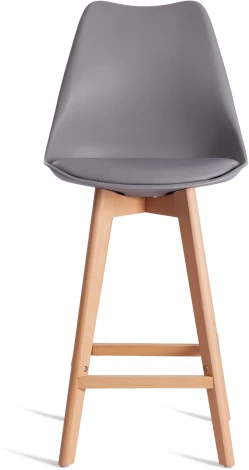 Стул барный TULIP BAR (mod. C1014H-1) (Пластик,Дерево /Серый)