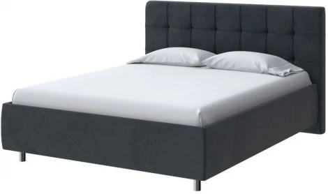 PROxSON Кровать Nety без основания (Ткань: Велюр Teddy Древесный уголь) 200x200