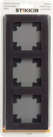 Рамка на 3 поста (коричневый) Stekker Катрин 39537