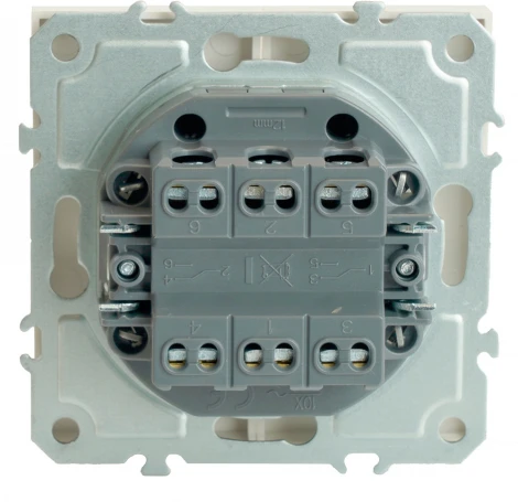 Переключатель двухклавишный (белый) Stekker Эмили 49869