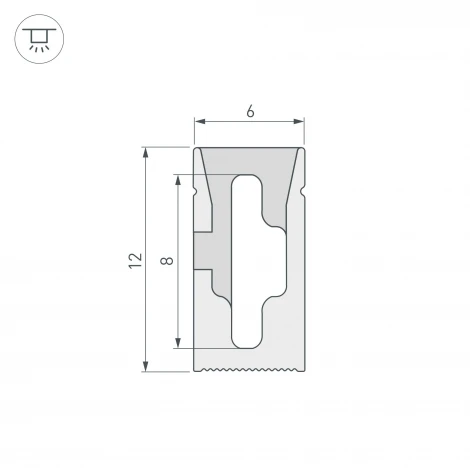 Силиконовый профиль WPH-FLEX-0612-SIDE-S8-20m WHITE (Arlight, Силикон) 041030