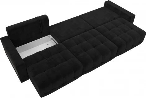 Диван прямой с полками Лига-053 НПБ Лонг Лига Диванов (Велюр) арт.128917