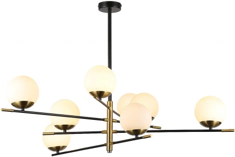 Потолочная люстра на штанге ILLUMICO IL0063-8P-79 BK COP (220V, шар)