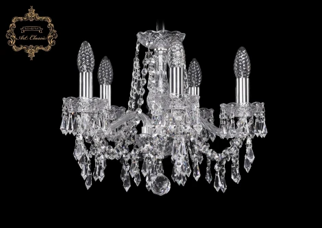 Подвесная люстра Art Classic 11.23 11.23.5.141.Cr.Dr (220V, хрусталь, на цепи, подсвечник, свеча)