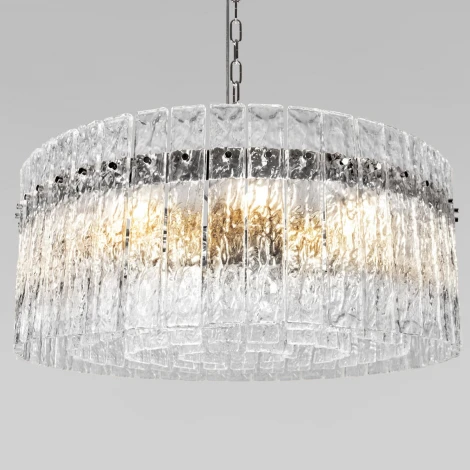 Подвесная люстра Loft It Nevada 10297/600 Nickel (220V, хрусталь, на цепи, круглые)