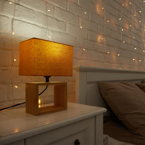 Настольная лампа оранжевый Uniel UML-B401 E27 ORANGE/WOOD