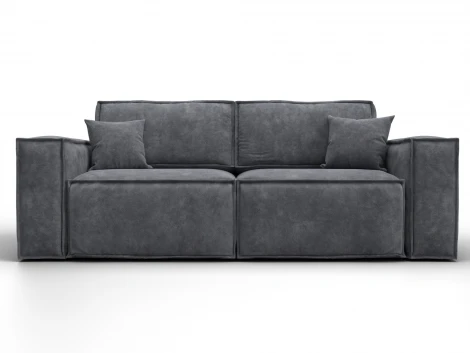 Диван прямой Лига-081 НПБ (ДСП/Пластик/Велюр/Темно-серый) Лига Диванов 130113